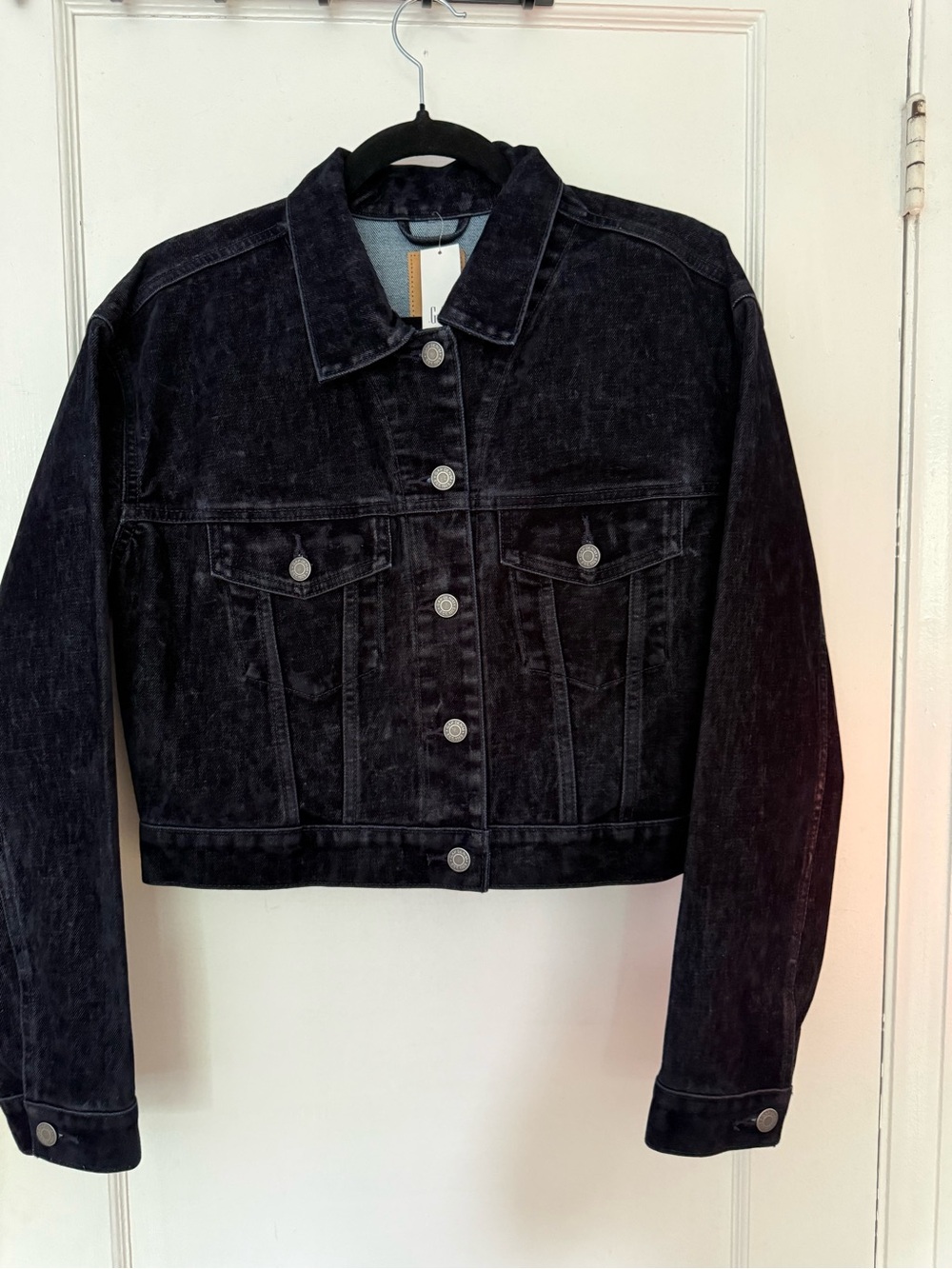 GAP Oversized Cropped Corduroy Denim Trucker Jacket